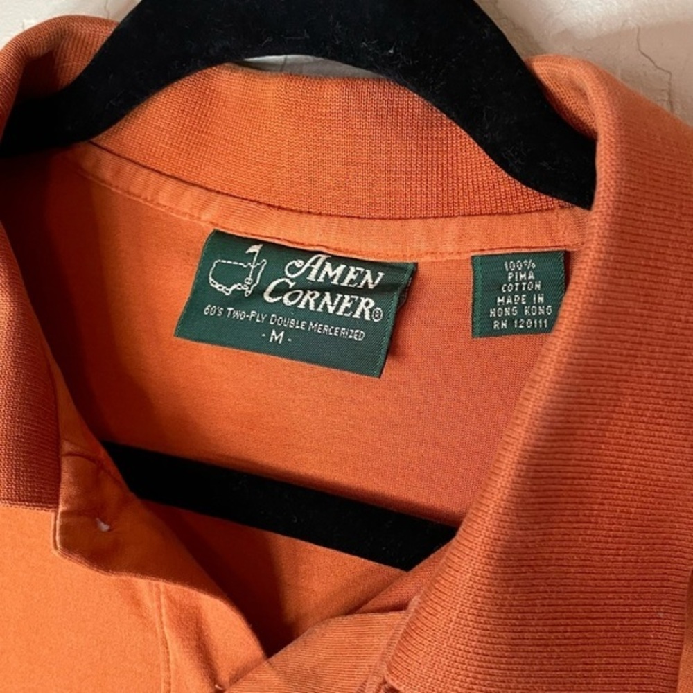 Vintage Masters Golf Orange Polo Amen Corner 100% Pima Cotton Size Medium - Picture 5 of 8